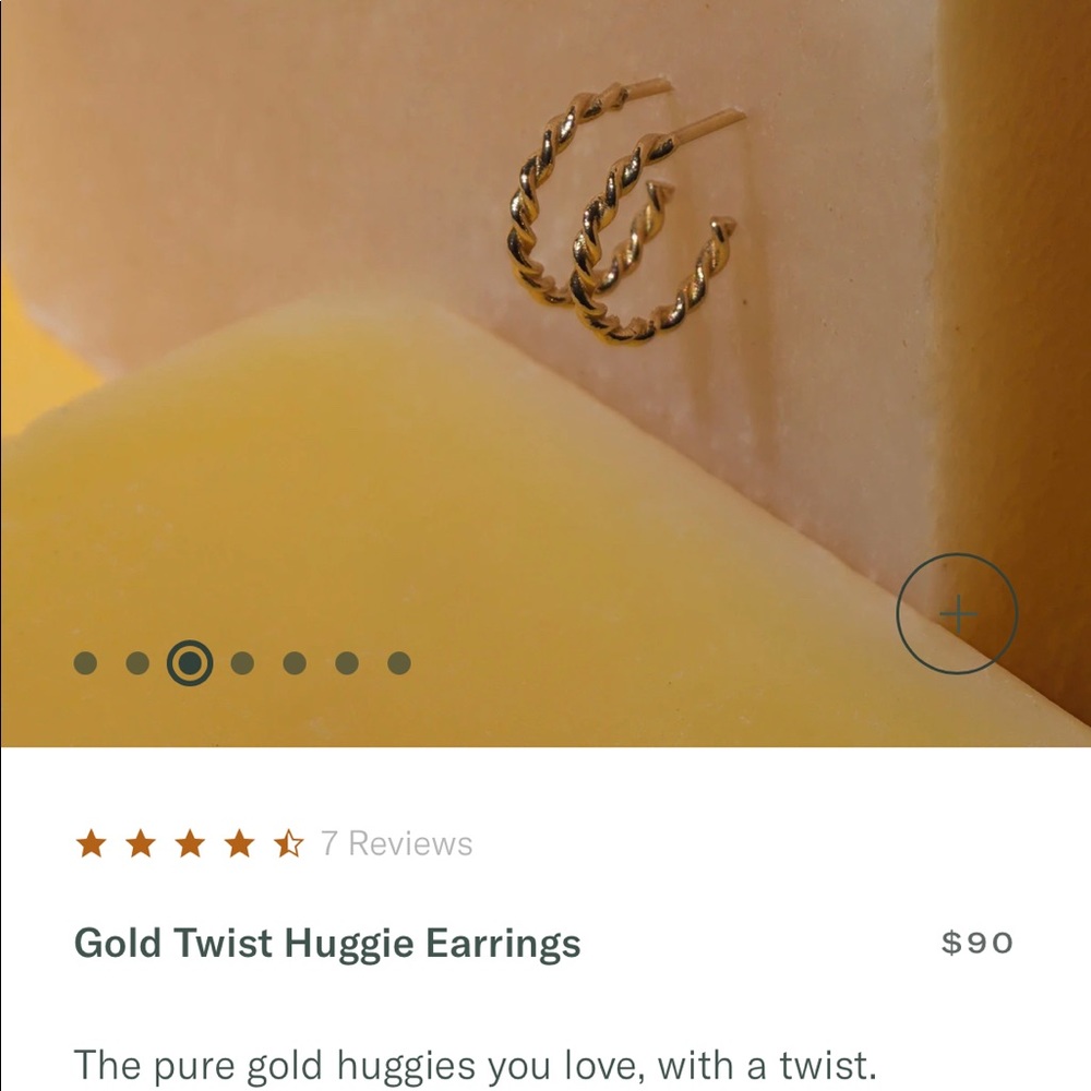 AUrate gold twist huggie earrings